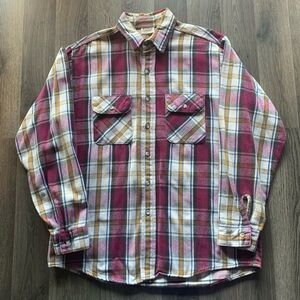 Vintage 1990s Five Brother Colorful Pattern Button Up Flannel Shirt Large Tall